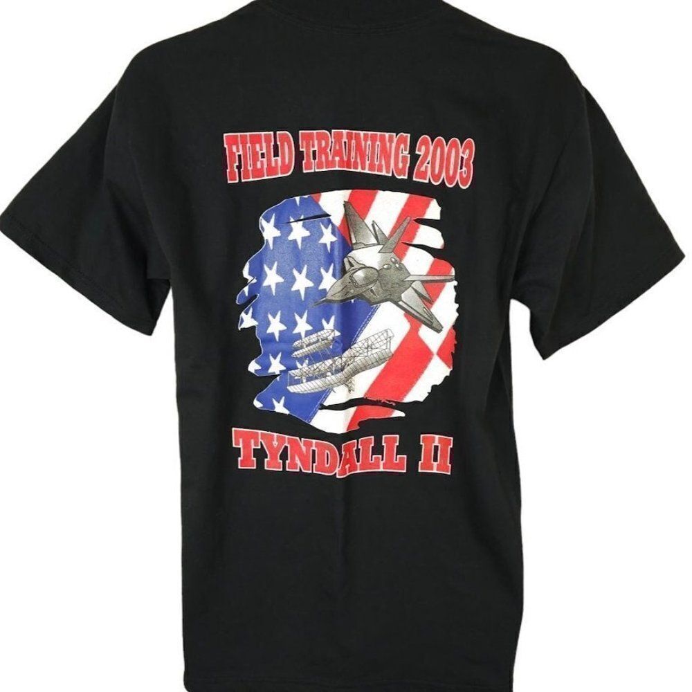 Air Force T Shirt Vintage Y2K 2003 AFROTC Field Training Tyndall Air Force Base